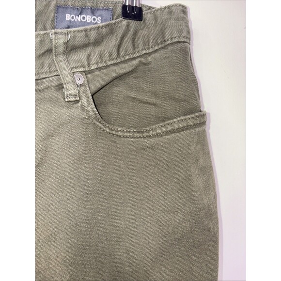 Bonobos Travel Jeans Mens 33x29 Bowling Green Olive Denim Straight Leg Stretch - Picture 8 of 15